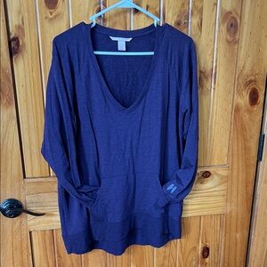 Victoria's Secret Navy Deep V Pullover Hoodie
